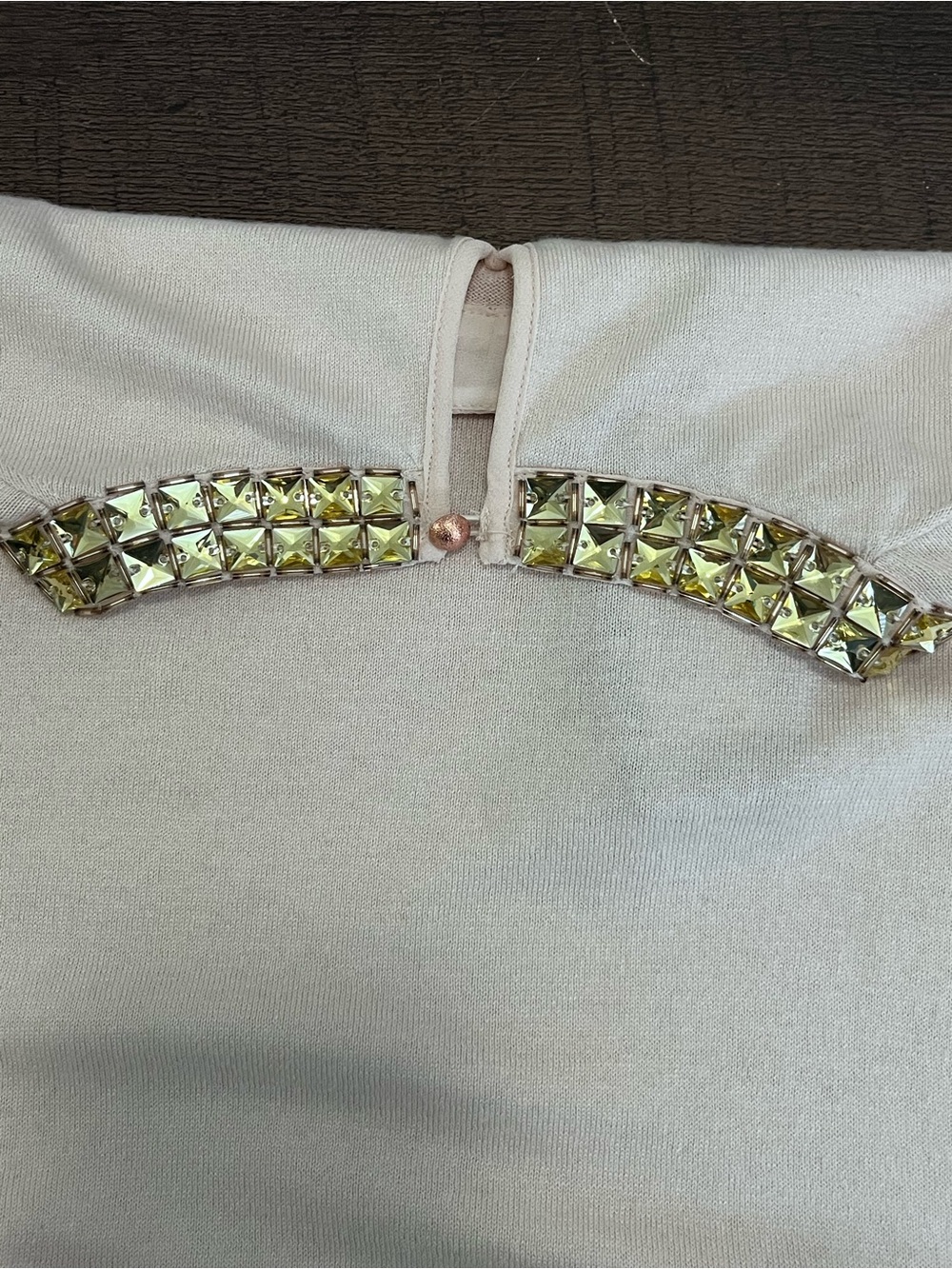 Ted Baker Embelished Neckline Light Punk Sheer-Sleeve Sweater size 1 Nwt - Picture 9 of 12